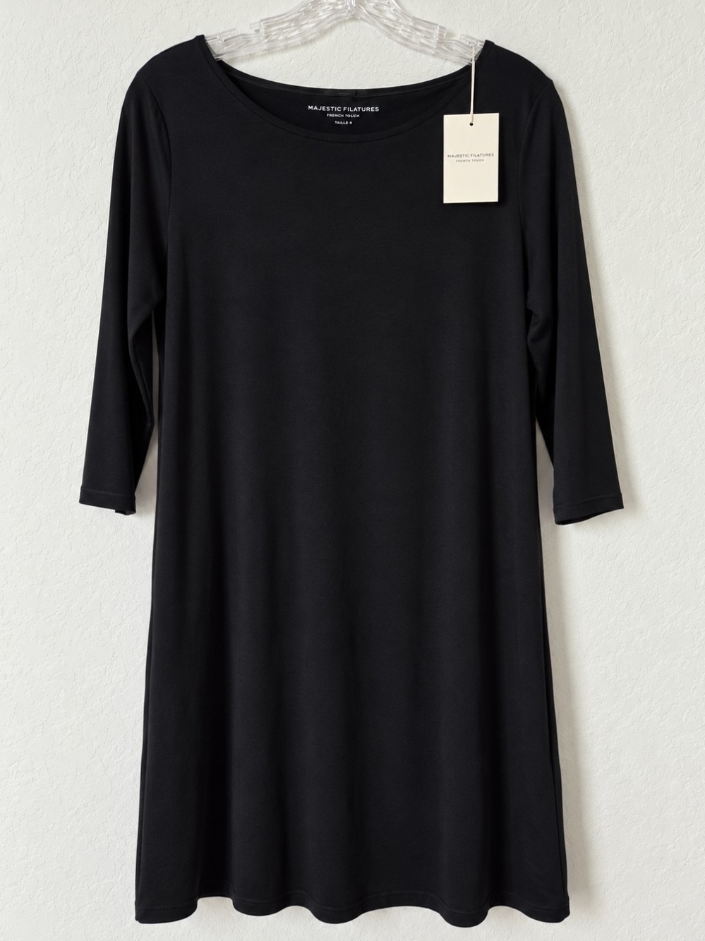 Majestic Filatures Black/Navy Deluxe T-Shirt Dress – Size 4 – NWT